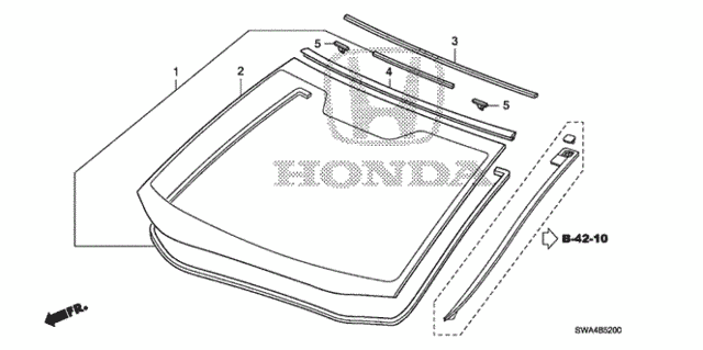 Front Windshield for 2007 Honda CR-V #0