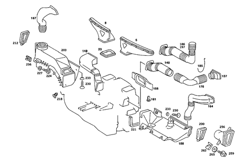 Air Ducting for 1990 Mercedes-Benz 300SE #1