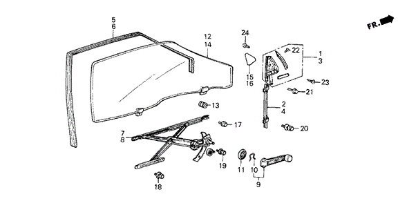 Door Window 3DR for 1985 Honda Civic #0
