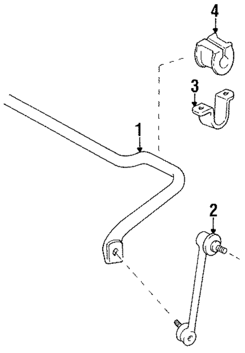 Stabilizer Bar & Components for 1994 Toyota Previa #1