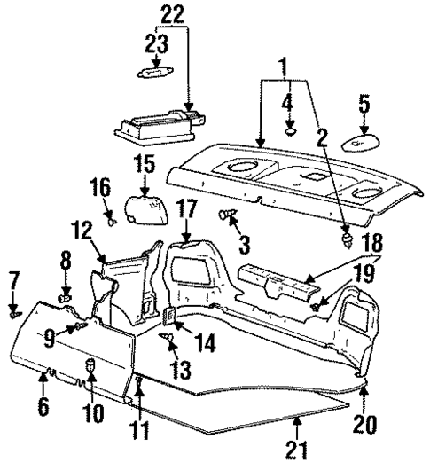 Interior Trim - Rear Body for 1996 Hyundai Accent #0
