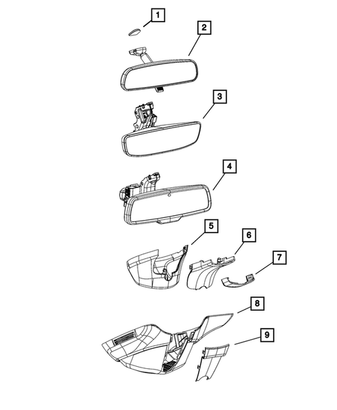 Glass and Interior Rearview Mirror for 2021 Ram 3500 #2