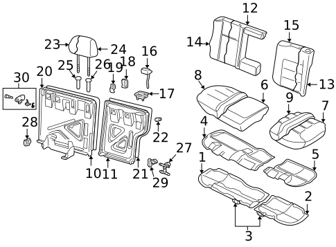 Rear Seat Components for 2004 Volkswagen Golf #1