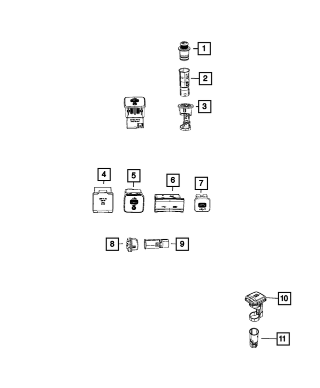68071669AA - Electrical: Cigar Lighter Knob And Element for Mopar Image