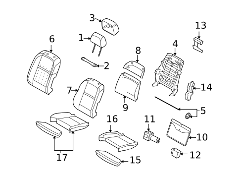 Front Seat Components for 2011 BMW X6 #4