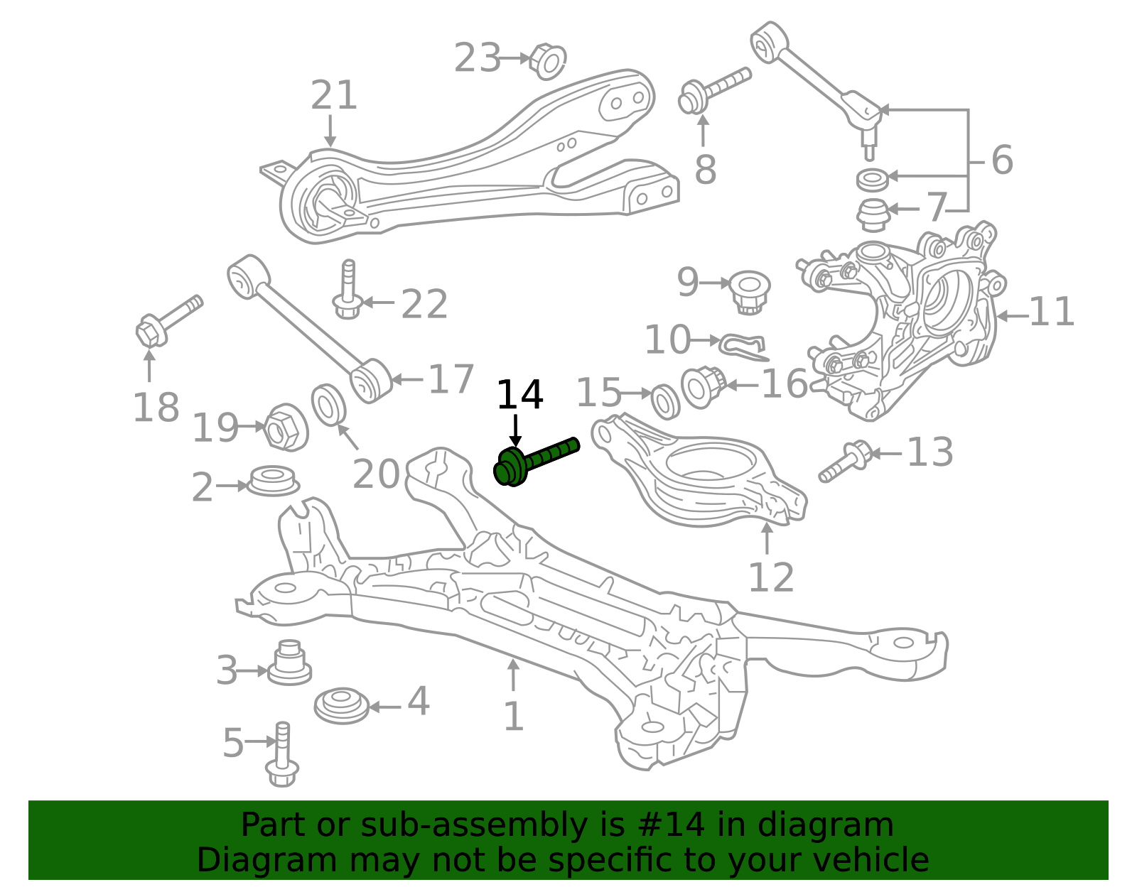 52387-SHJ-A02 - Lower Control Arm Adjust Bolt 2005-2017 Honda