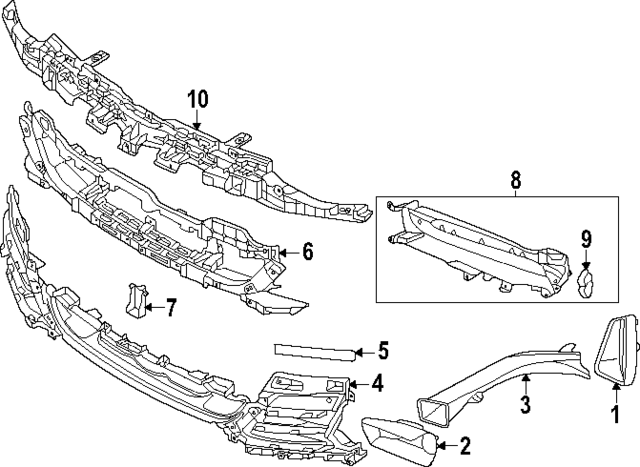 4J3807681A3Q0 - Body: Outer Grille for Audi Image