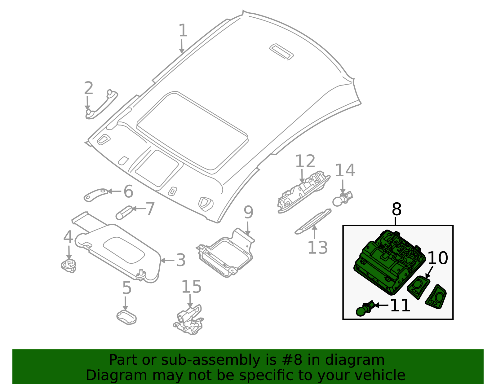 2009-2013 Nissan Maxima Map Lamp Assembly 26430-9N70A | TascaParts.com