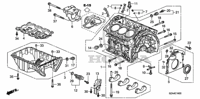 Cylinder Block - Oil Pan for 2012 Honda Pilot #0