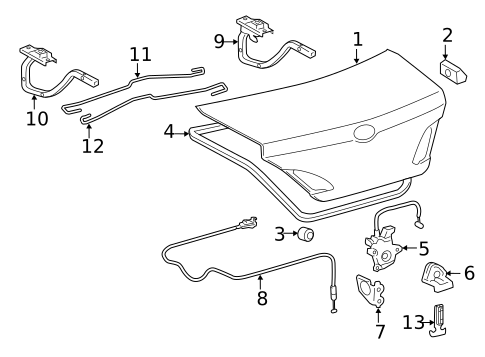Lid & Components for 2011 Toyota Avalon #0