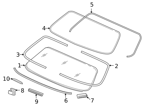 Glass & Hardware - Back for 2004 Jaguar Vanden Plas #0