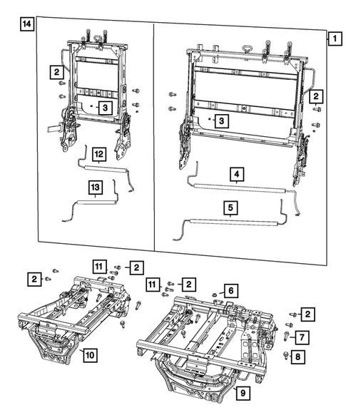 Rear Seats - Third Row Adjusters, Recliners, Shields and Risers for 2020 Chrysler Voyager #2