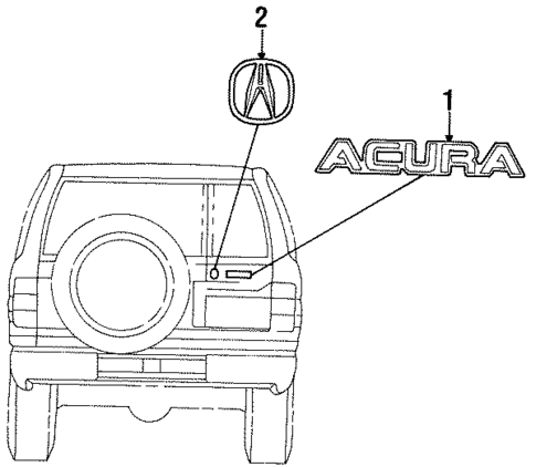 Exterior Trim - Back Door for 1999 Acura SLX #0