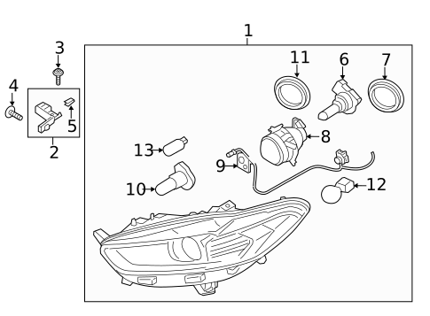 KARPAL Left & Right Headlight Mount Brackets For 2013-2016 Ford Fusion Lincoln MKZ