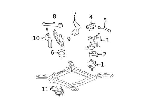 Engine & Trans Mounting for 2011 Buick Lucerne #0