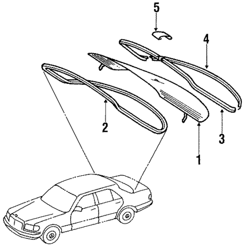 Back Glass for 1991 Mercedes-Benz 350SD #0
