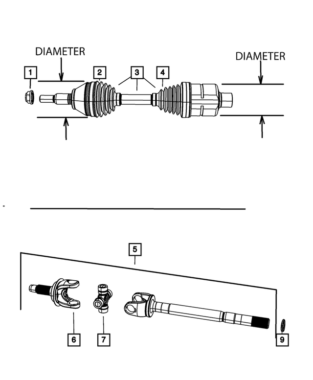 5086665AB - Front Suspension &amp; Drive: U-joint, Right Or Left for Mopar Image image
