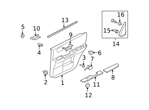 Interior Trim - Rear Door for 2008 Mitsubishi Endeavor #0