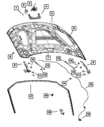 68361149AB - Body Sheet Metal Except Doors: Hood Latch for Mopar Image
