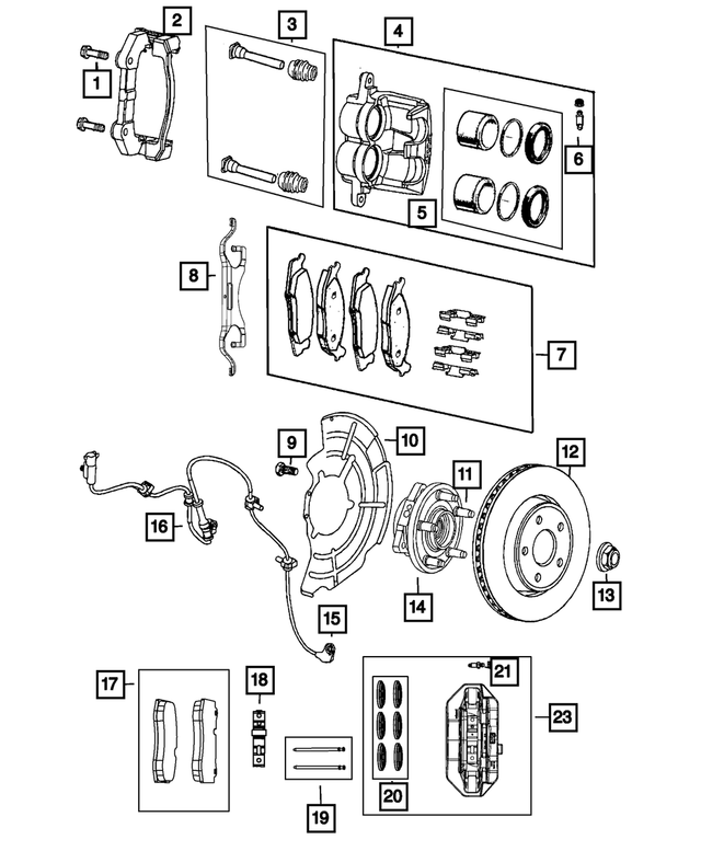 68138844AA - Brakes: Disc Brake Caliper Adapter, Right Or Left for Mopar Image image