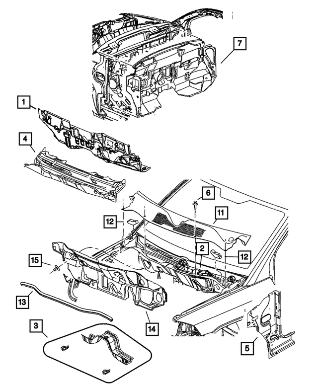 « 5183759AH – Body Sheet Metal Except Doors : Tablier Panneau pour Mopar Image »