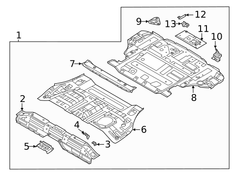 Rear Floor & Rails for 2022 Hyundai Santa Fe #0