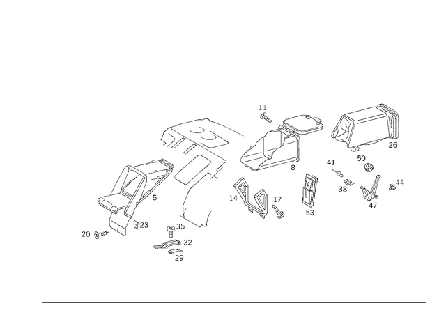 1408400255 - Rear Seat Bench: Mount for Mercedes-Benz: 300SD, 400SE, 400SEL, 500SEC, 500SEL, 600SEL, S420 Image image