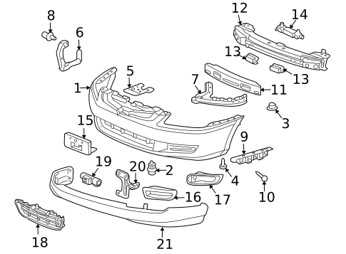 Bumper & Components - Front for 2007 Honda Accord #0