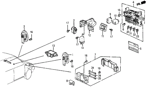Fuse Box - Relay - Horn for 1984 Honda Wagovan #0