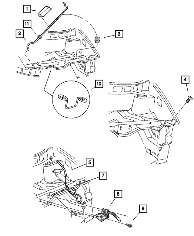 4860677AH - Body Sheet Metal Except Doors: Hood Prop Rod for Mopar Image