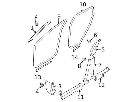 Interior Trim - Pillars for 2014 Nissan Rogue Select #0