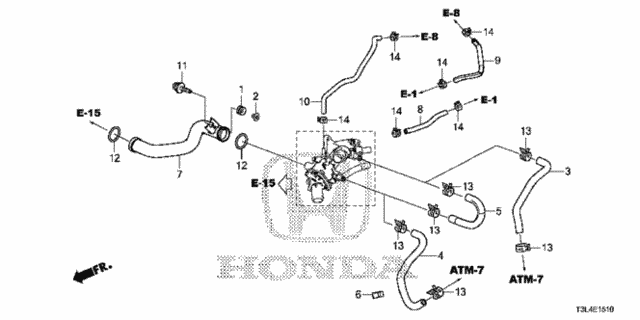 Water Hose (L4) for 2016 Honda Accord #0