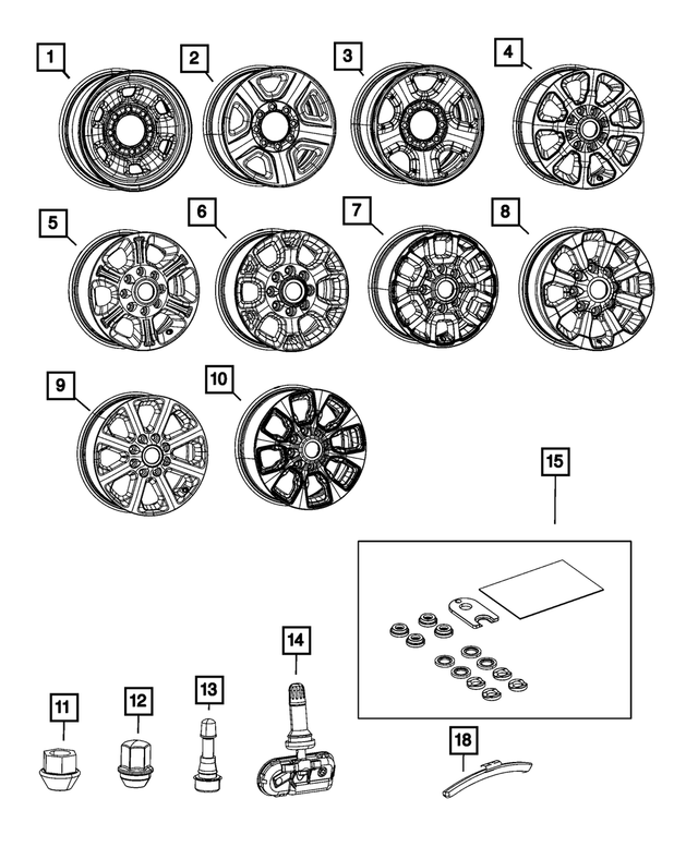 6MS041AUAA - Wheels: Aluminum Wheel, Front Or Rear for Mopar Image