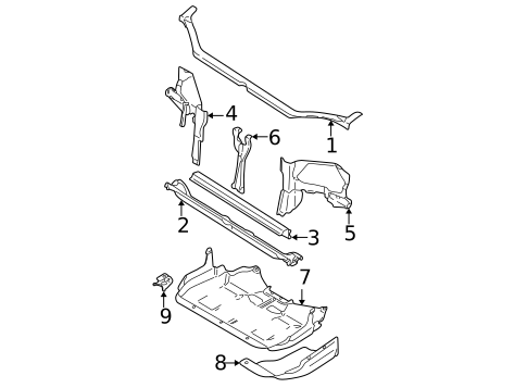 Radiator Support for 2004 Subaru Outback #0