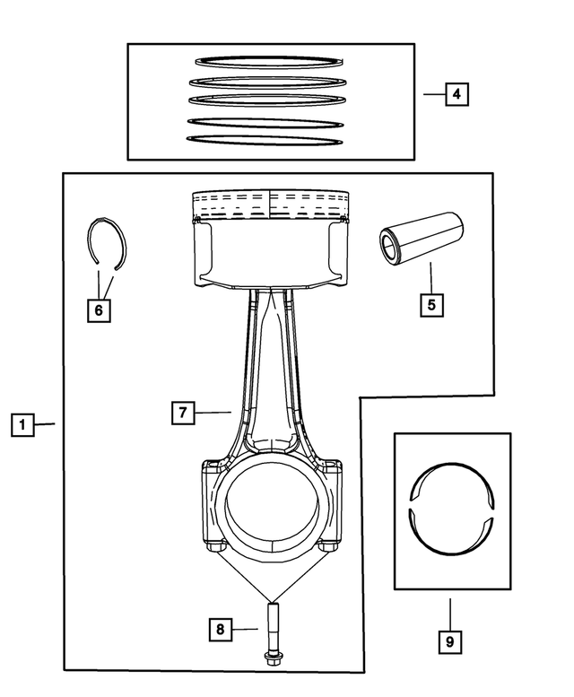 68031898AA - : A-size Piston Pin And Rod for Mopar Image