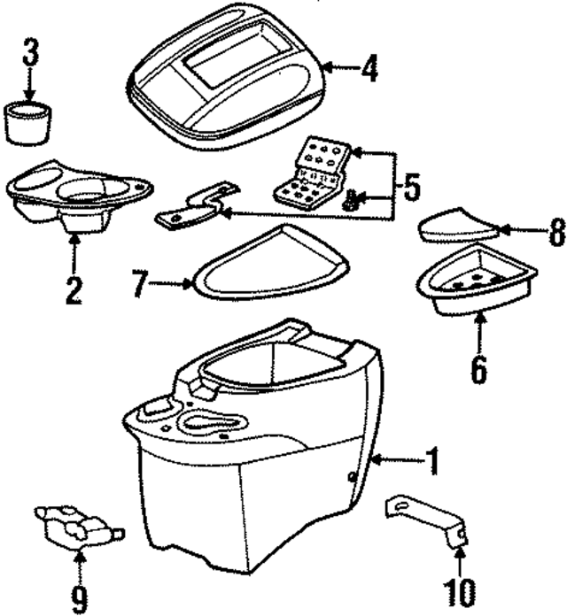 1L7Z78045A36AAA - Body: Center Console for Ford Image