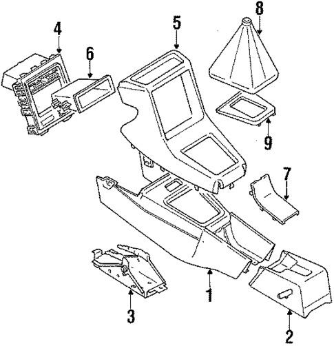 Floor Console for 1989 Isuzu Impulse #0