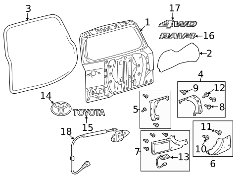 Exterior Trim - Back Door for 2007 Toyota RAV4 #0