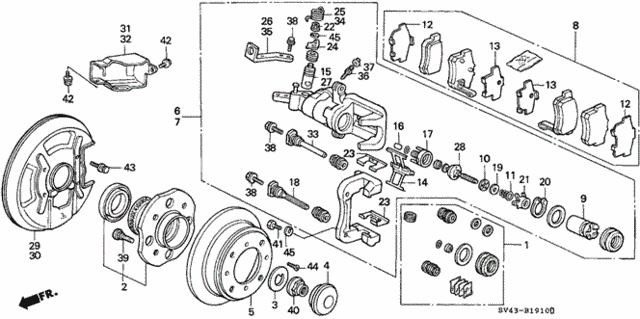 Rear Brake (Nissin) for 1995 Honda Accord #0