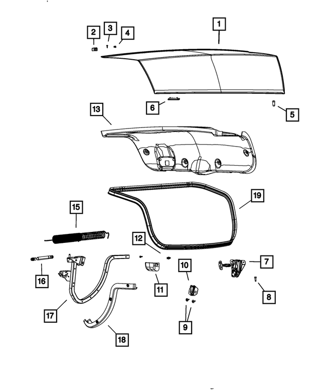55113574AC - Body Sheet Metal Except Doors: Tailgate Bumper for Mopar Image