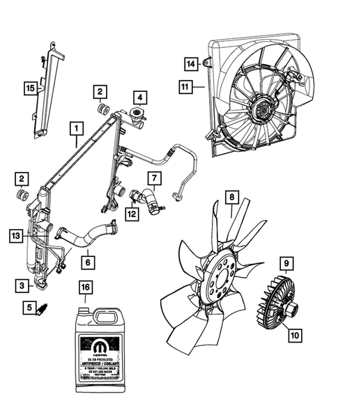 Radiator and Related Parts; Charge Air Cooler for 2010 Jeep Liberty #0
