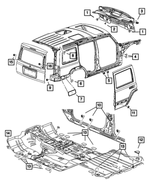 4674441 - Body Sheet Metal Except Doors: Body Plug for Chrysler: PT Cruiser, Sebring | Dodge: Neon, Ram 1500, Ram 2500, Ram 3500, Stratus | Jeep: Commander, Grand Cherokee Image