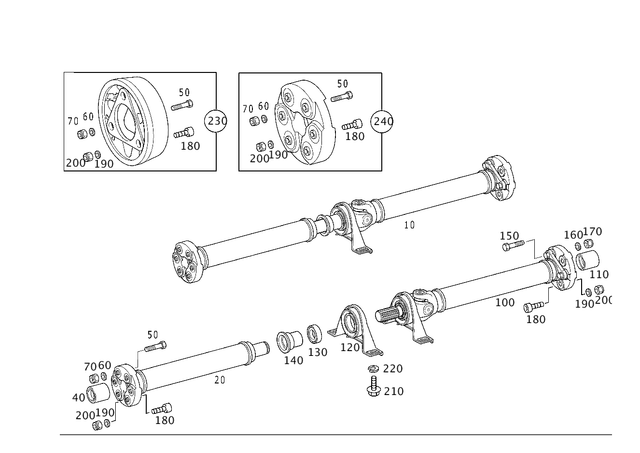 2104104402 - : Propeller Shaft for Mercedes-Benz Image