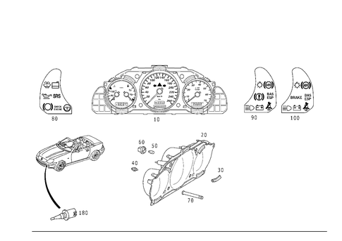 Instrument Cluster for 1999 Mercedes-Benz SLK230 #1