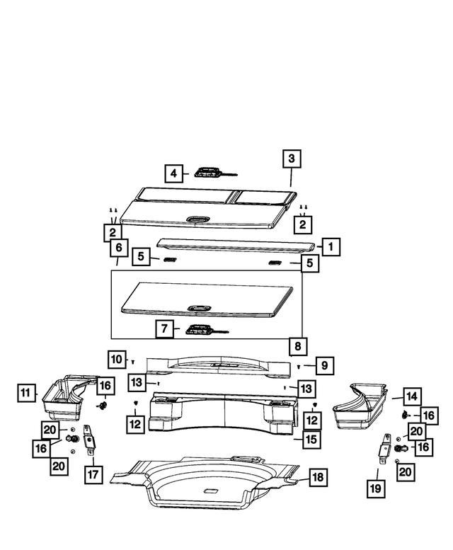 6AT12DX9AB - Interior Trim: Rear Cargo Floor Cover for Mopar Image