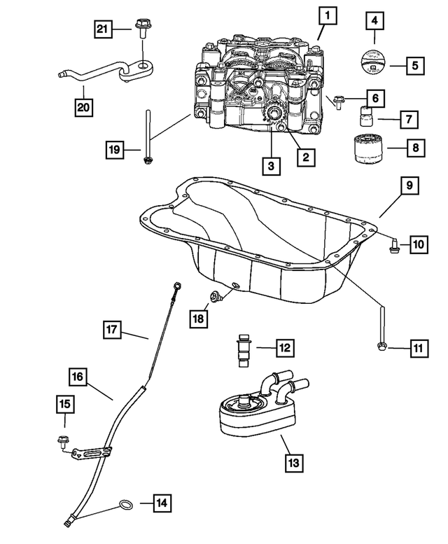 68745338AA - Engine 2.4L Four Cylinder: Hex Flange Head Locking Bolt And Washer, Mounting for Mopar Image