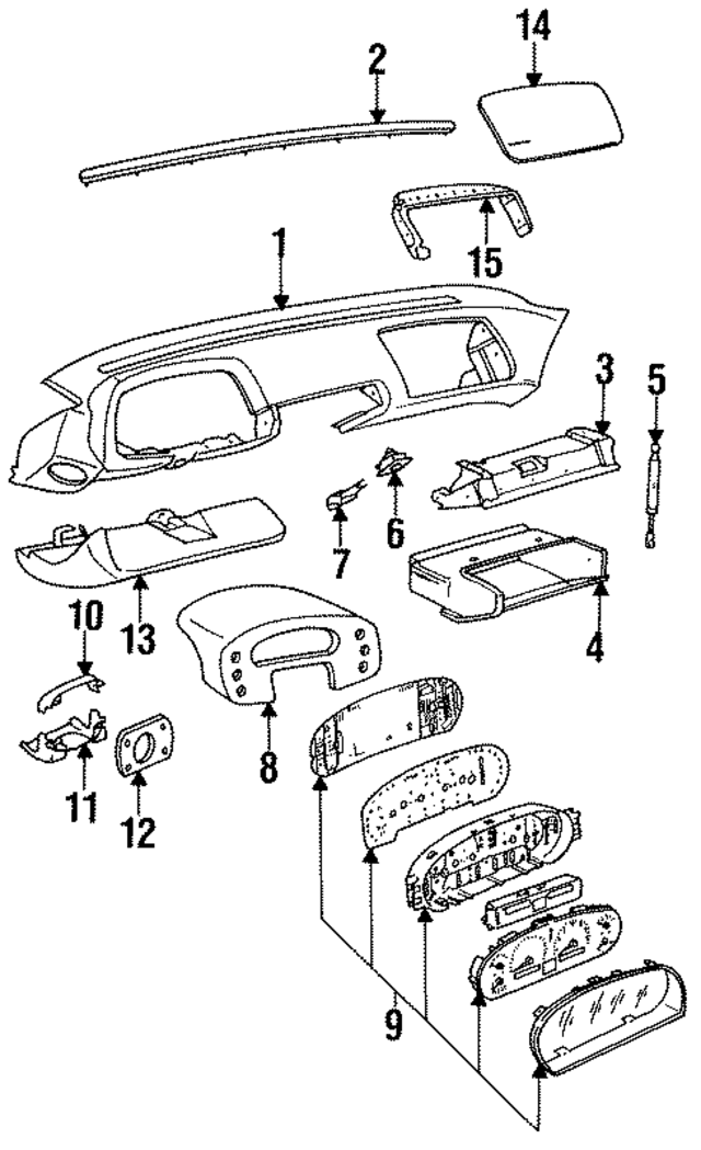 92855202153D35 - Body: Instrument Panel for Porsche Image