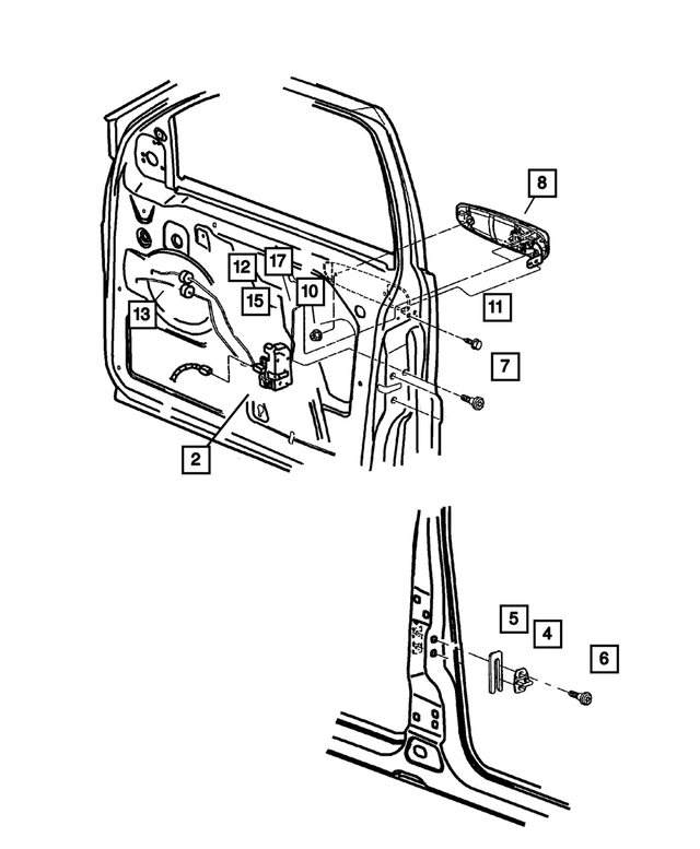 « 55363473AG – Doors and Related Parts : Porte Avant Loquet, Côté Gauche pour Mopar Image »