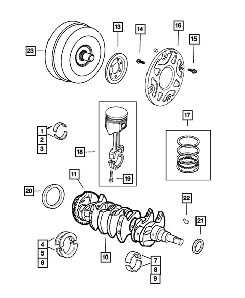 Crankshaft, Piston, and Drive Plate for 2003 Dodge Stratus #0