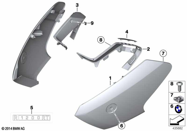 46637682938 - Frame and Mounting Parts: Lateral Trim Panel, Right - Rohteil/blank for BMW-Motorrad Image image